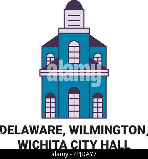 États-Unis, Delaware, Wilmington, Wichita City Hall illustration du vecteur de voyage Illustration de Vecteur