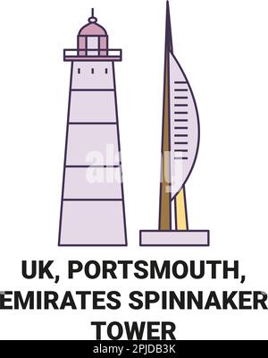 Angleterre, Portsmouth, Emirates Spinnaker Tower Voyage scénario illustration Illustration de Vecteur