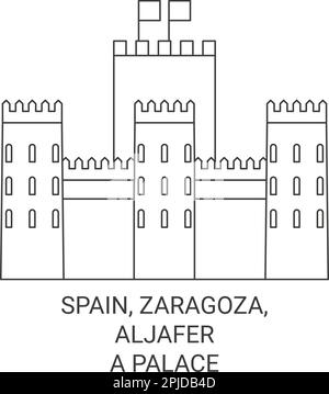 Espagne, Saragosse, Aljafera Palace voyage illustration vecteur Illustration de Vecteur