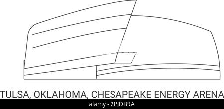 États-Unis, Tulsa, Oklahoma, Chesapeake Energy Arena, illustration vectorielle de voyage Illustration de Vecteur