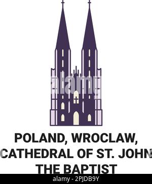 Pologne, Wroclaw, Cathédrale Saint-Jean Illustration du vecteur de repère de voyage Jean-Baptiste Illustration de Vecteur