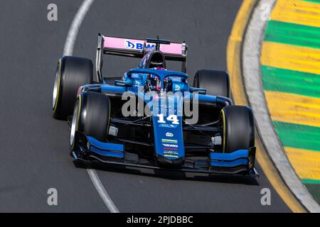 14 DOOHAN Jack (aus), Uni-Virtuosi Racing, Dallara F2, action lors de la ronde 3rd du Championnat de Formule 2 de la FIA 2023 de 31 mars à 2 avril 2023 sur le circuit Albert Park, à Melbourne, Australie - photo Diederik van der Laan / Agence néerlandaise de photo / DPPI Banque D'Images