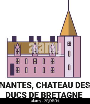 France, Nantes, Château des Ducs de Bretagne voyage illustration vectorielle Illustration de Vecteur