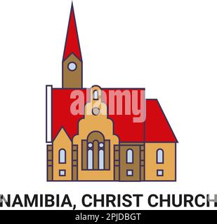 Namibie, Christ Church, illustration vectorielle de voyage Illustration de Vecteur