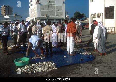 Marché aux poissons à Ras al Khaimah, Émirats arabes Unis 2007 Banque D'Images