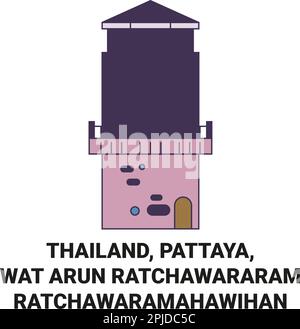 Thaïlande, Pattaya, Wat Arun Ratchawararam Ratchawaramahawihan voyage illustration vectorielle Illustration de Vecteur