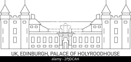 Angleterre, Édimbourg, Palais de Holyroodhouse, illustration vectorielle de voyage Illustration de Vecteur