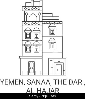 Yémen, Sanaa, le Dar , Alhajar Voyage repère illustration du vecteur Illustration de Vecteur