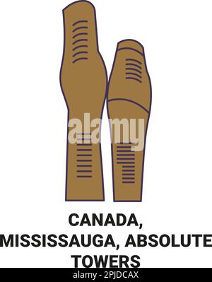 Canada, Mississauga, Absolute Towers voyage illustration vectorielle Illustration de Vecteur