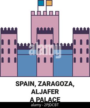 Espagne, Saragosse, Aljafera Palace voyage illustration vecteur Illustration de Vecteur