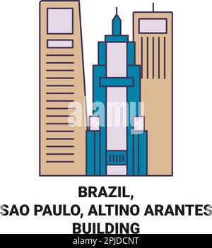 Brésil, Sao Paulo, Altino Arantes Bâtiment Voyage illustration vecteur Illustration de Vecteur