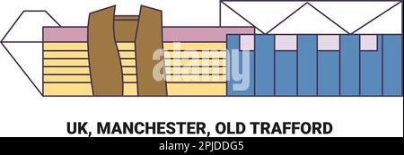 Angleterre, Manchester, Old Trafford, illustration vectorielle de voyage Illustration de Vecteur