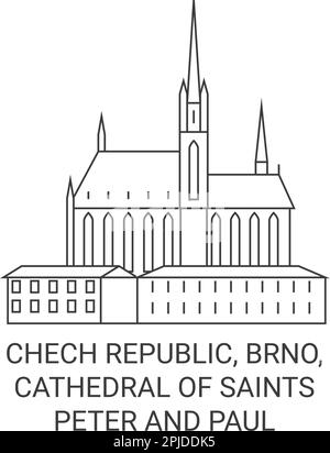 République de CHECH, Brno, Cathédrale des Saints Pierre et Paul Voyage illustration vectorielle Illustration de Vecteur