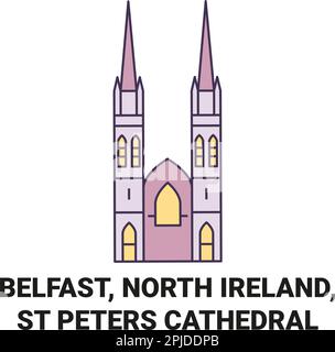 Irlande, Belfast, St Peters Cathédrale voyage illustration vectorielle Illustration de Vecteur