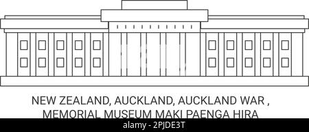 Nouvelle-Zélande, Auckland, Auckland War , Memorial Museum Tmaki Paenga hira Voyage illustration vectorielle Illustration de Vecteur