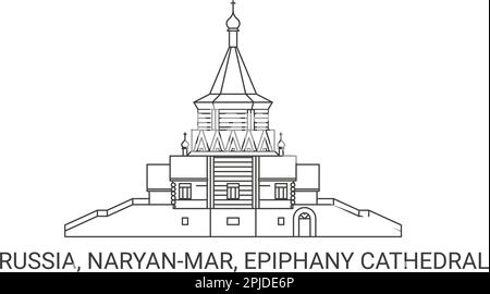 Russie, Naryanmar, Epiphany Cathédrale voyage illustration vecteur Illustration de Vecteur