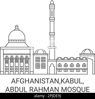 Afghanistan, Kaboul, mosquée Abdul Rahman voyage illustration vectorielle Illustration de Vecteur