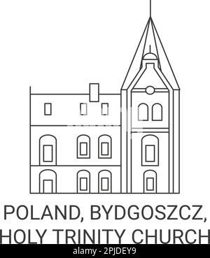 Pologne, Bydgoszcz, l'église de la Sainte-Trinité Voyage repère illustration de vecteur Illustration de Vecteur