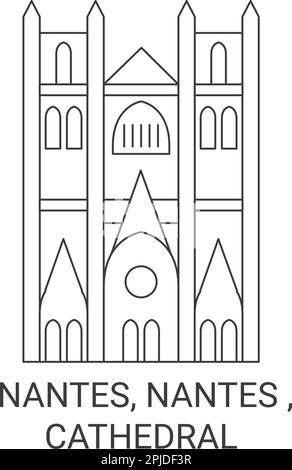 France, Nantes, Nantes , Cathédrale voyage illustration vectorielle Illustration de Vecteur