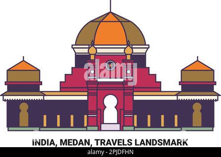 Inde, Medan, Travels Landsmark Voyage illustration du vecteur de repère Illustration de Vecteur