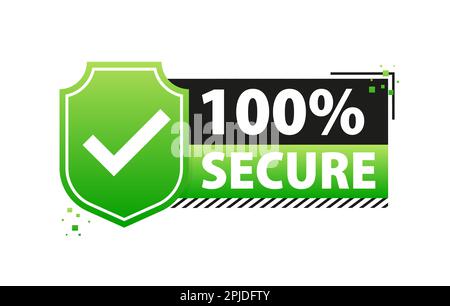 100 % étiquette sécurisée protection et sécurité maximales des données Illustration de Vecteur