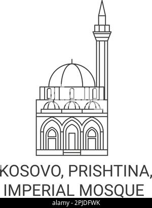 Kosovo, Prishtina, Mosquée impériale voyage illustration vecteur Illustration de Vecteur