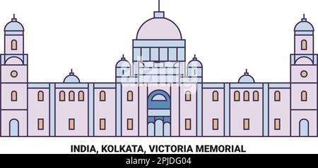 Inde, Kolkata, Victoria Memorial Voyage illustration vecteur Illustration de Vecteur