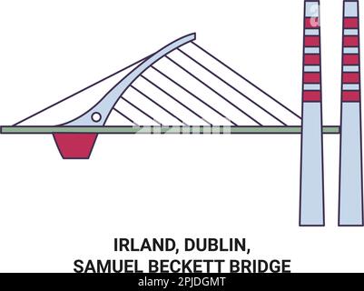 Irland, Dublin, Samuel Beckett Bridge voyage illustration vectorielle Illustration de Vecteur