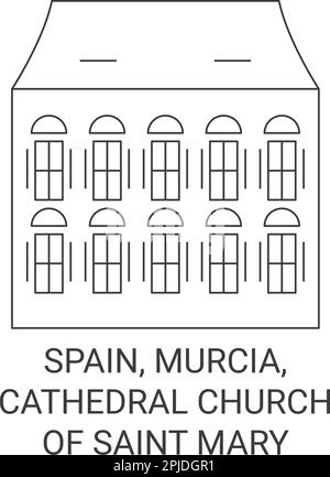 Espagne, Murcie, Cathédrale de l'église Saint Mary Voyage illustration vectorielle Illustration de Vecteur