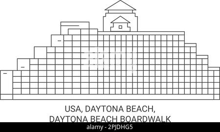 Etats-Unis, Daytona Beach, Daytona Beach Boardwalk Voyage illustration vecteur Illustration de Vecteur