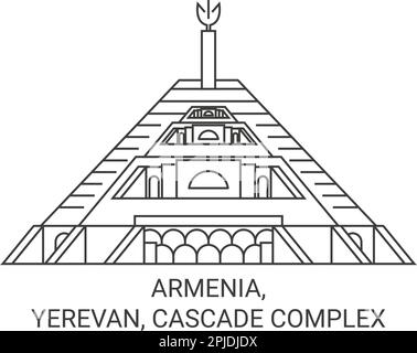 Arménie, Erevan, Cascade complexe Voyage repère illustration vecteur Illustration de Vecteur