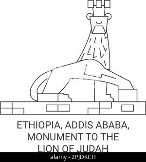 Éthiopie, Addis-Abeba, Monument au Lion de Juda Voyage illustration du vecteur historique Illustration de Vecteur