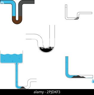 illustration vectorielle du logo tuyaux bouchés Illustration de Vecteur