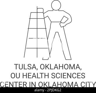 États-Unis, Tulsa, Oklahoma, ou Health Sciences Center à Oklahoma City Voyage illustration vecteur Illustration de Vecteur