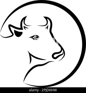 modèle vektor avec logo de la vache noire Illustration de Vecteur