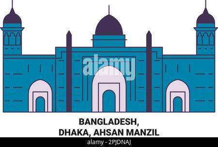 Bangladesh, Dhaka, Ahsan Manzil voyage illustration vectorielle Illustration de Vecteur