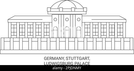 Allemagne, Stuttgart, Ludwigsburg Palace voyage illustration vectorielle Illustration de Vecteur