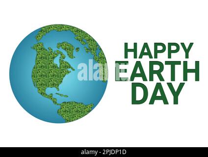 Design Happy Earth Day sur fond blanc, illustration vectorielle. Illustration de Vecteur