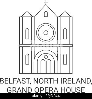 Irlande du Nord, Belfast, Grand Opera House illustration vectorielle de voyage Illustration de Vecteur