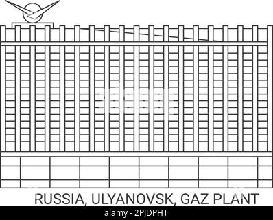 Russie, Ulyanovsk, usine de gaz, illustration vectorielle de voyage Illustration de Vecteur