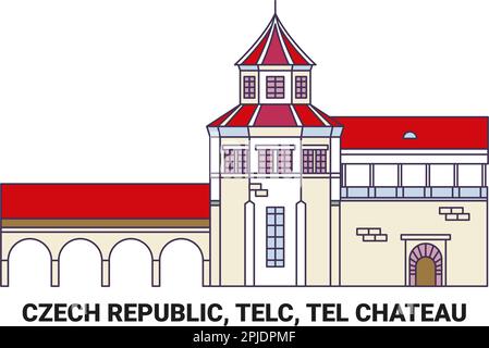 République tchèque, Telc, tel Chteau Voyage repère illustration vecteur Illustration de Vecteur