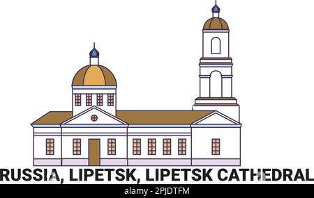 Russie, Lipetsk, Cathédrale de Lipetsk, illustration vectorielle de voyage Illustration de Vecteur