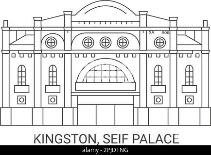 Jamaïque, Kingston, Seif Palace, illustration vectorielle de voyage Illustration de Vecteur