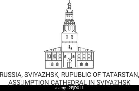 Russie, Sviyazhsk, Rupublic du Tatarstan, Assomption Cathédrale à Sviyazhsk Voyage repère illustration vecteur Illustration de Vecteur