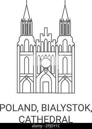 Pologne, Bialystok, Cathédrale Basilique de l'Assomption de la Bienheureuse Vierge Marie Voyage repère illustration vectorielle Illustration de Vecteur