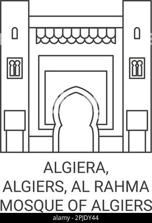 Algiera, Alger, mosquée Al Rahma d'Alger voyage illustration vectorielle Illustration de Vecteur