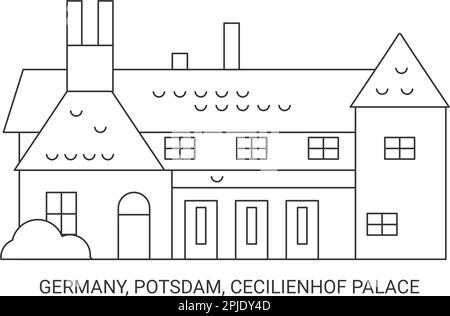 Allemagne, Potsdam, Cecilienhof Palace voyage illustration vectorielle Illustration de Vecteur