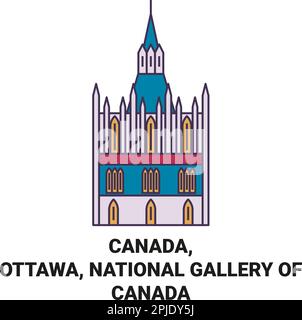 Canada, Ottawa, Musée des beaux-arts du Canada illustration vectorielle de voyage Illustration de Vecteur