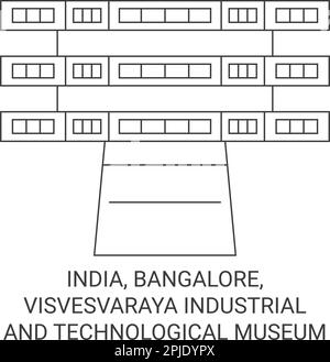 Inde, Bangalore, Musée industriel et technologique de Visvesvaraya Voyage illustration vectorielle Illustration de Vecteur