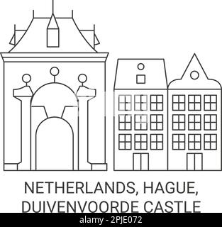 Pays-Bas, la Haye, Château de Duivenvoorde Voyage scénario illustration Illustration de Vecteur